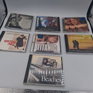 Lot of 7 Movie Soundtrack CDs Titanic City of Angels Sister Act Beaches...